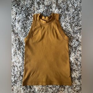 Athleta Mustard Yellow Fitted Sleeveless Tank Top